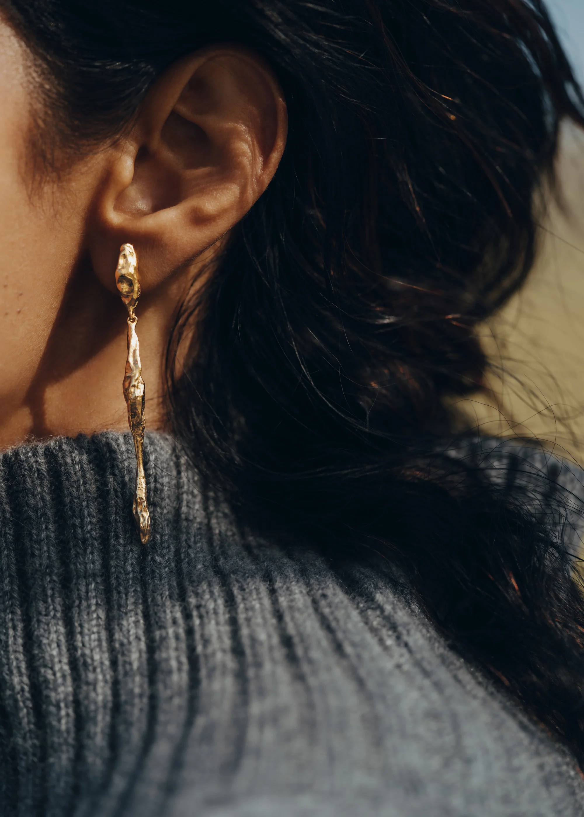 Eroz Drop Earrings - 24 carat gold-gilded edition - Image 4